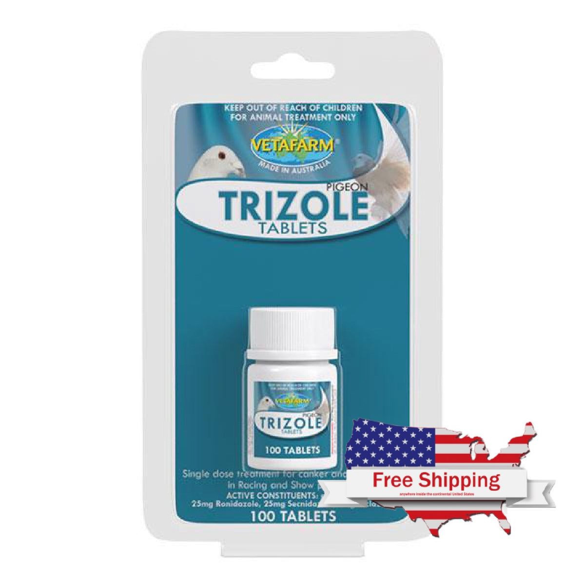 Trizole (Vetafarm) Effectively Treats Canker & Coccidiosis i Trizole powder - bird product photo