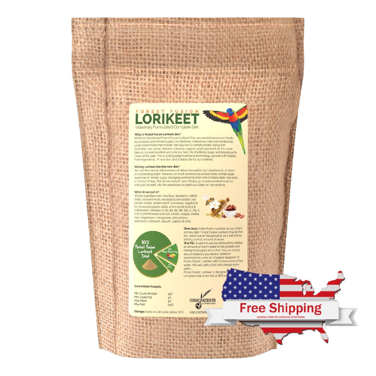 Forest Fusion Lorikeet (Vetafarm) Premium Lorikeet Food lorikeet food - additional view 2